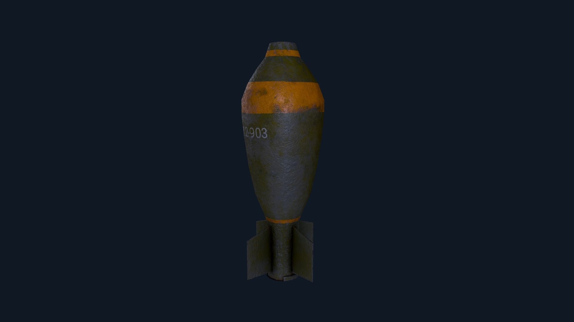 Torpedo old bomb Low-poly 3D model_12