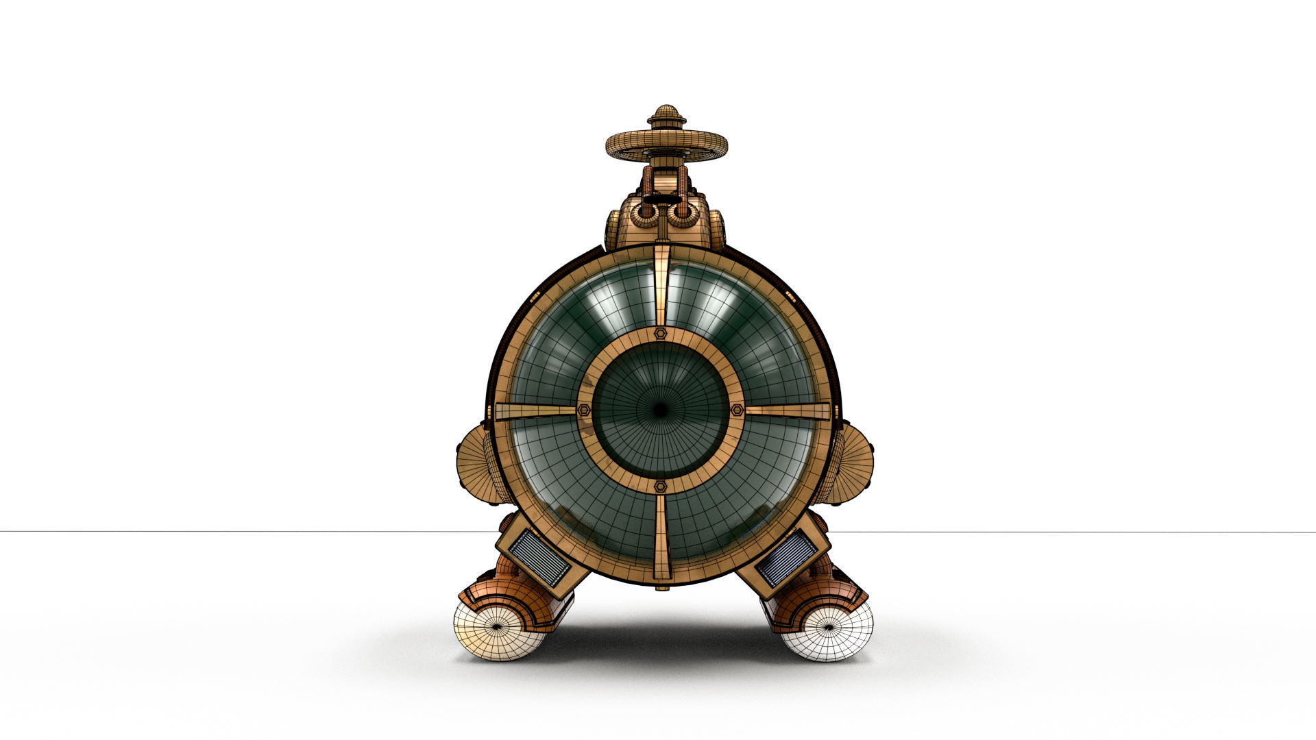 Steampunk Submarine 3D model_20