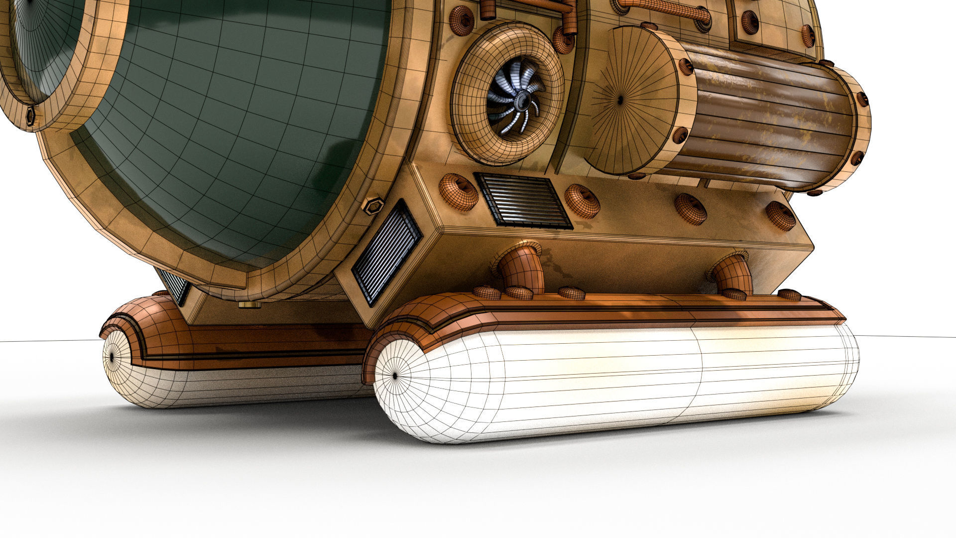 Steampunk Submarine 3D model_23