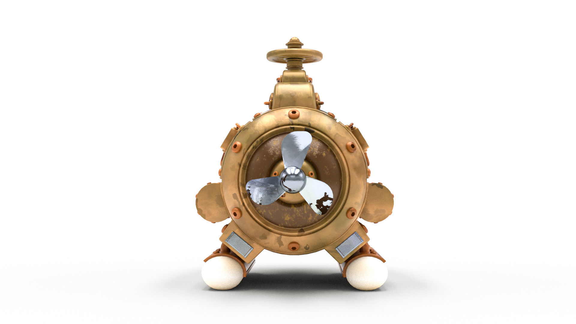 Steampunk Submarine 3D model_3