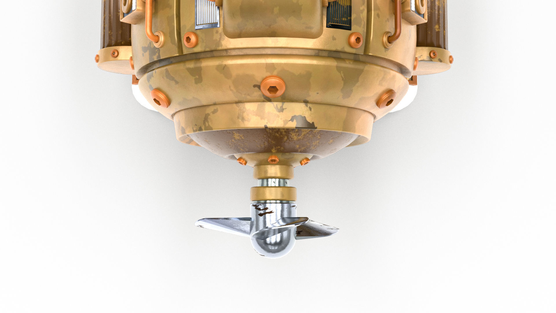 Steampunk Submarine 3D model_11