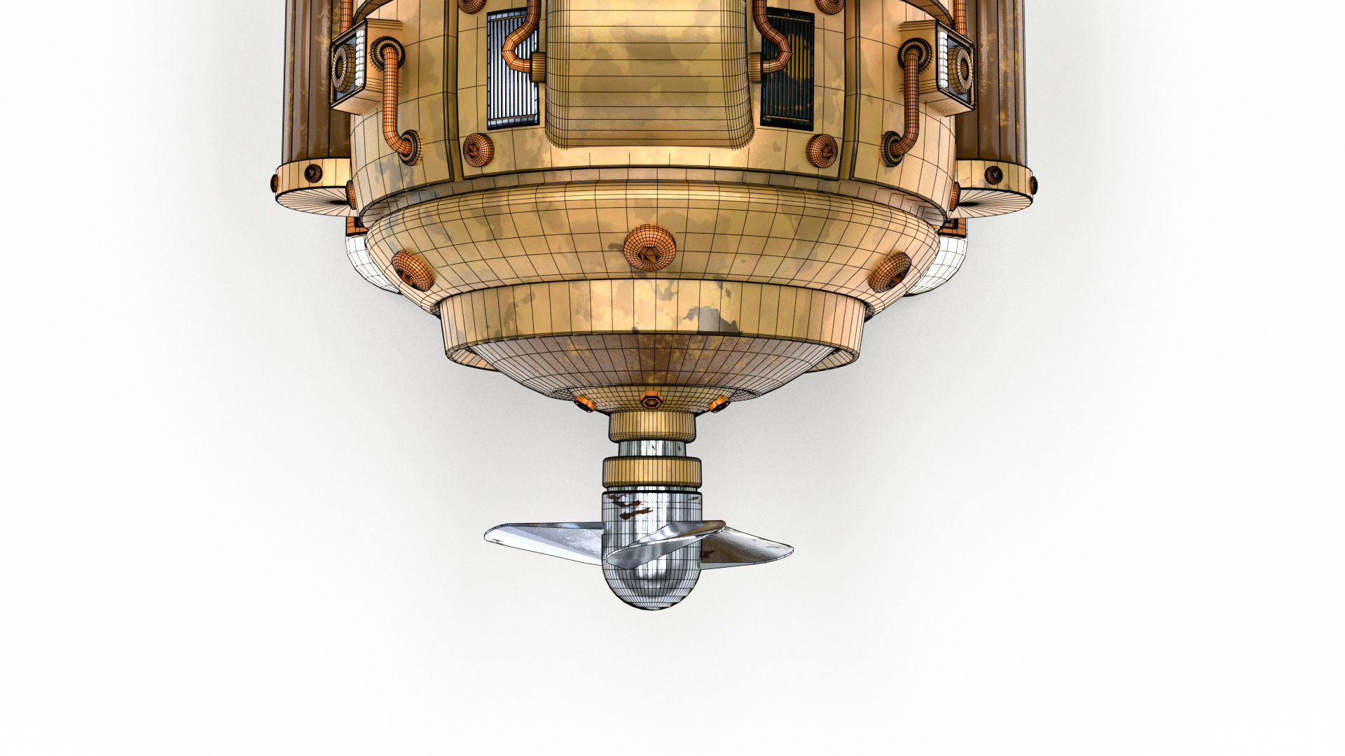 Steampunk Submarine 3D model_24