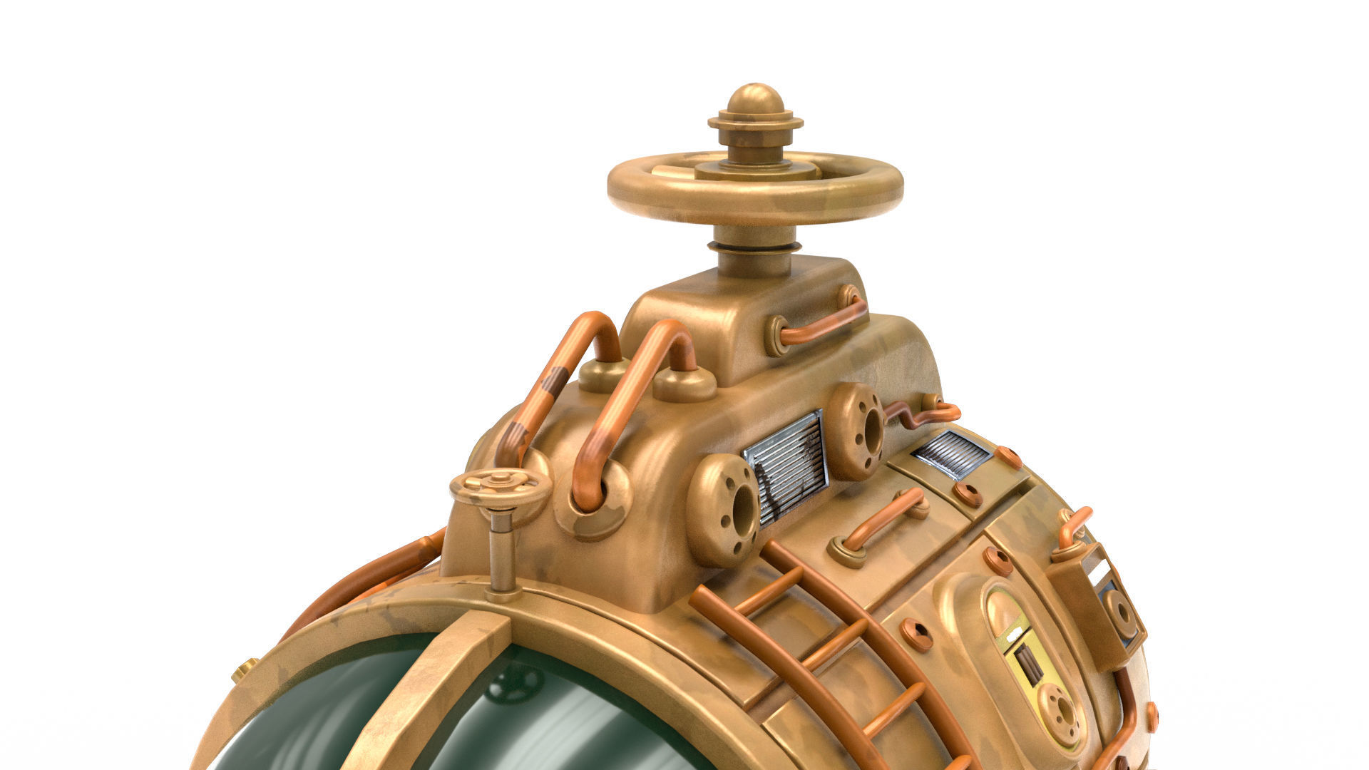 Steampunk Submarine 3D model_9