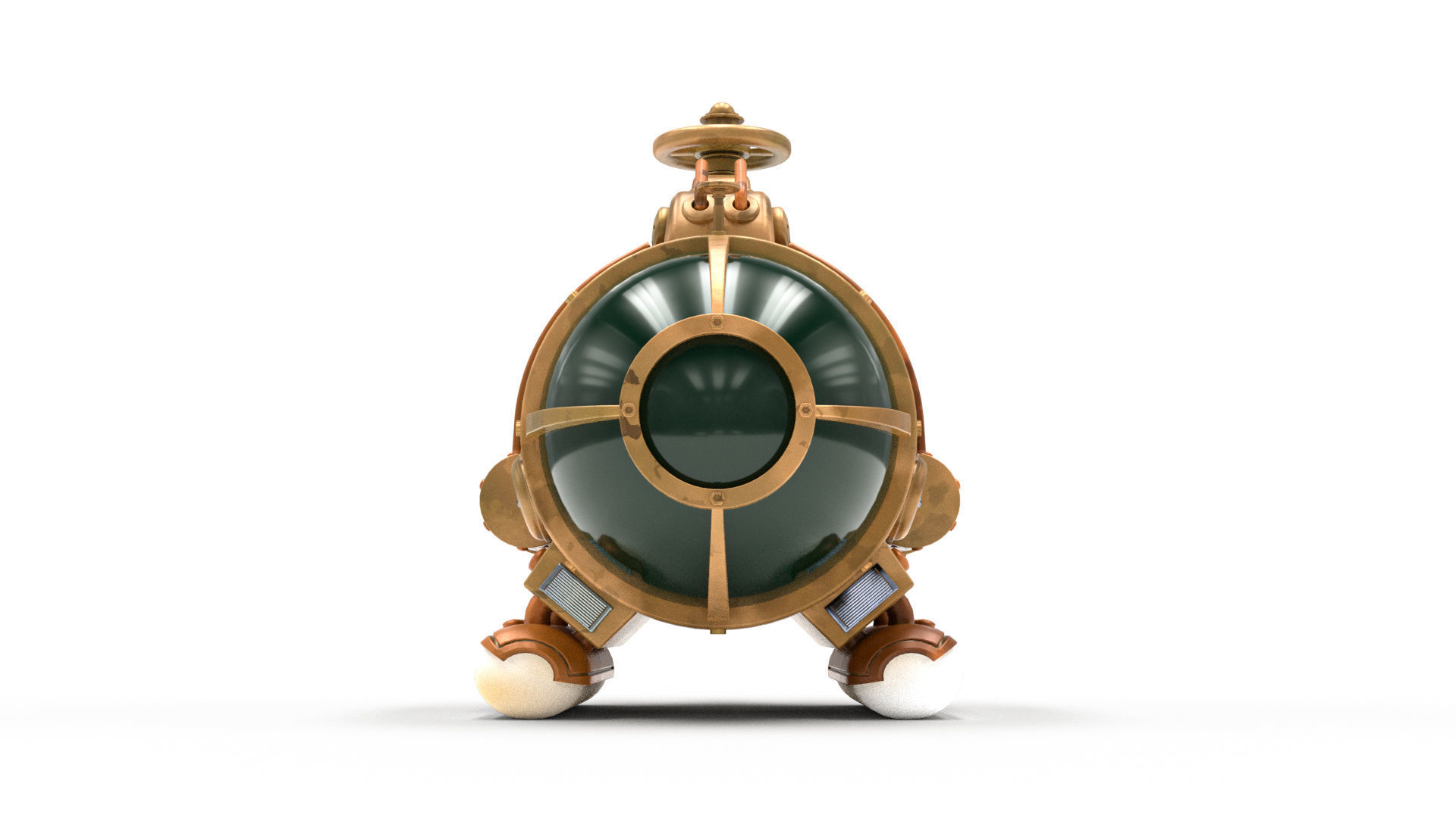 Steampunk Submarine 3D model_7