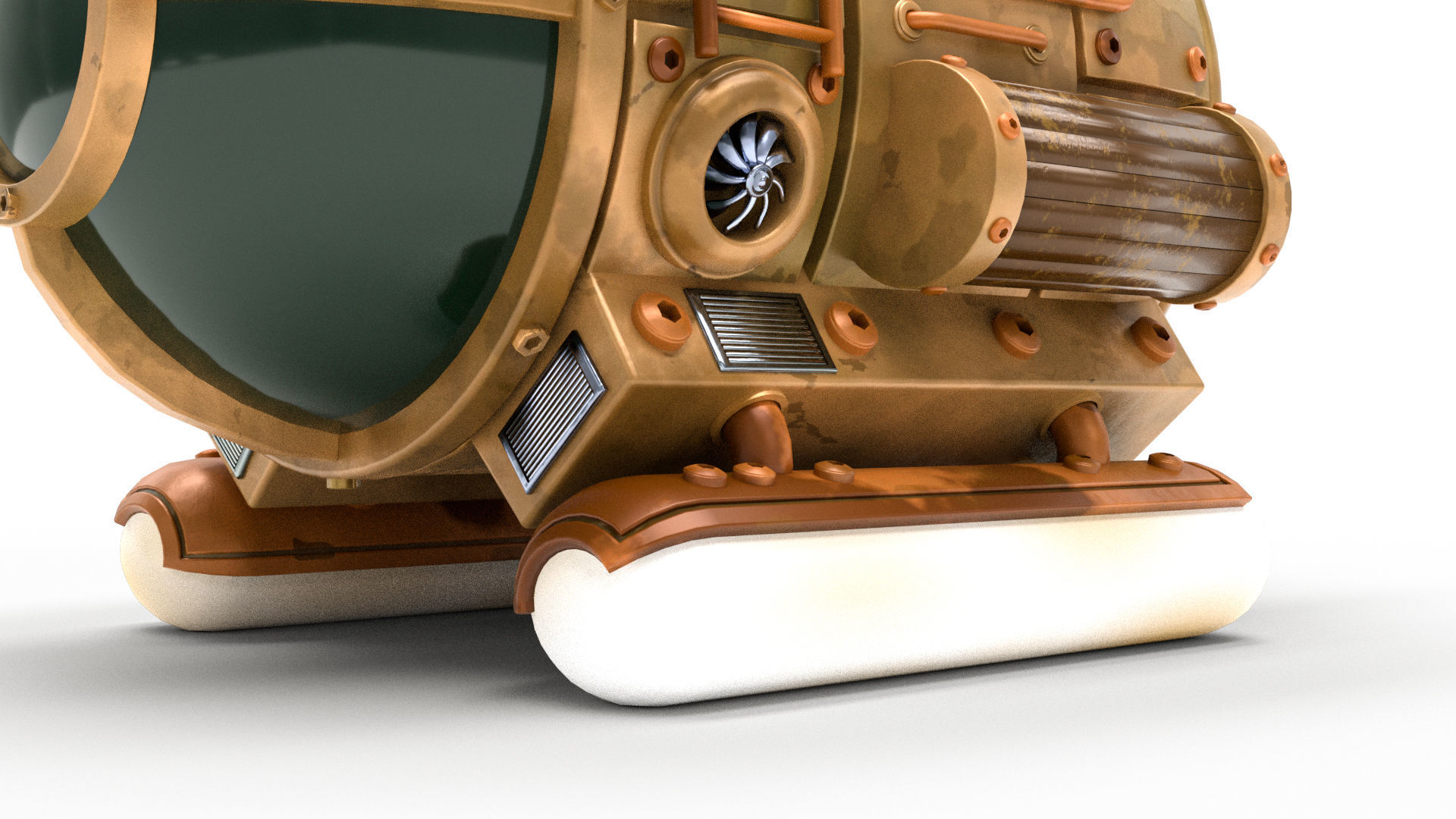 Steampunk Submarine 3D model_10