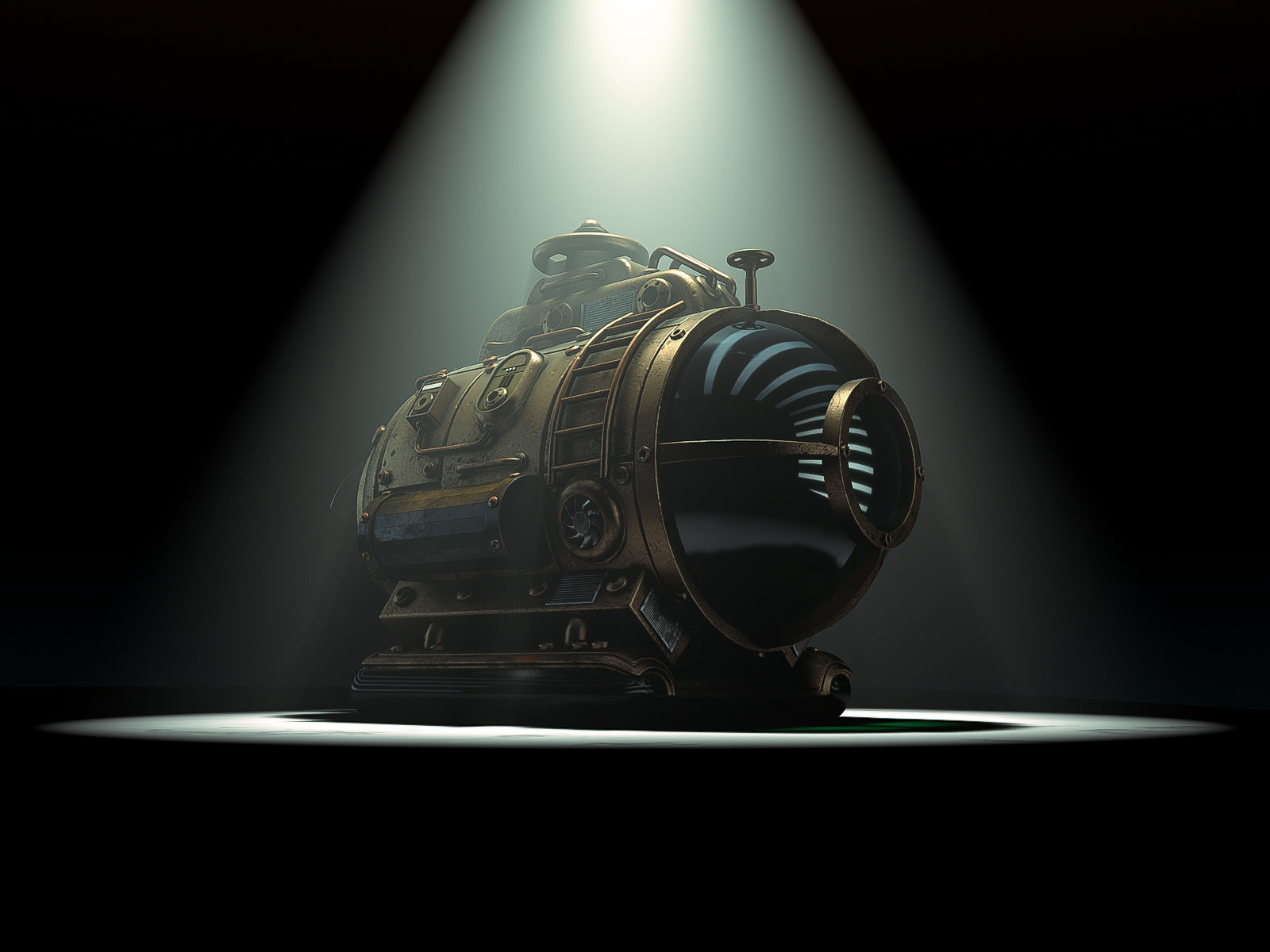 Steampunk Submarine 3D model_26