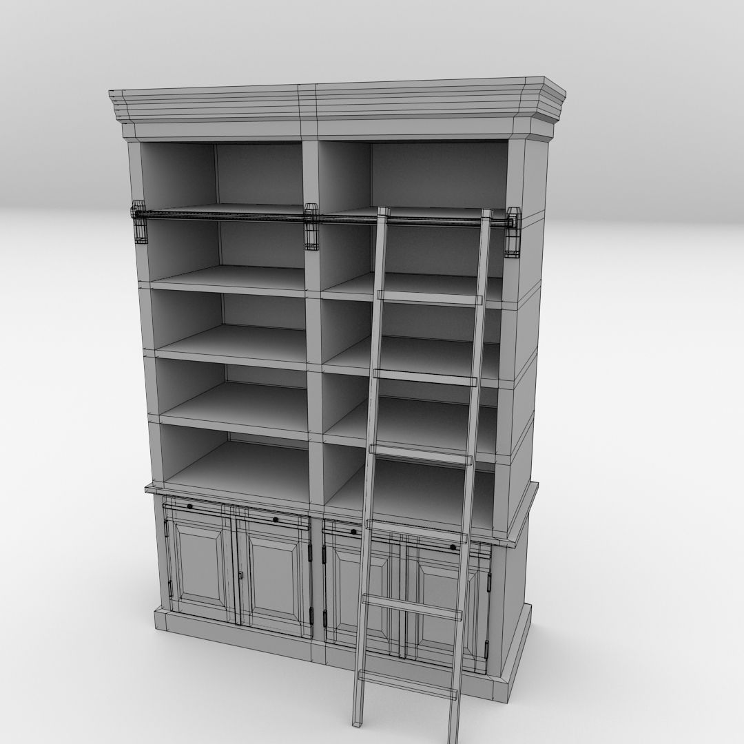 Bookcase v2 3D model_4