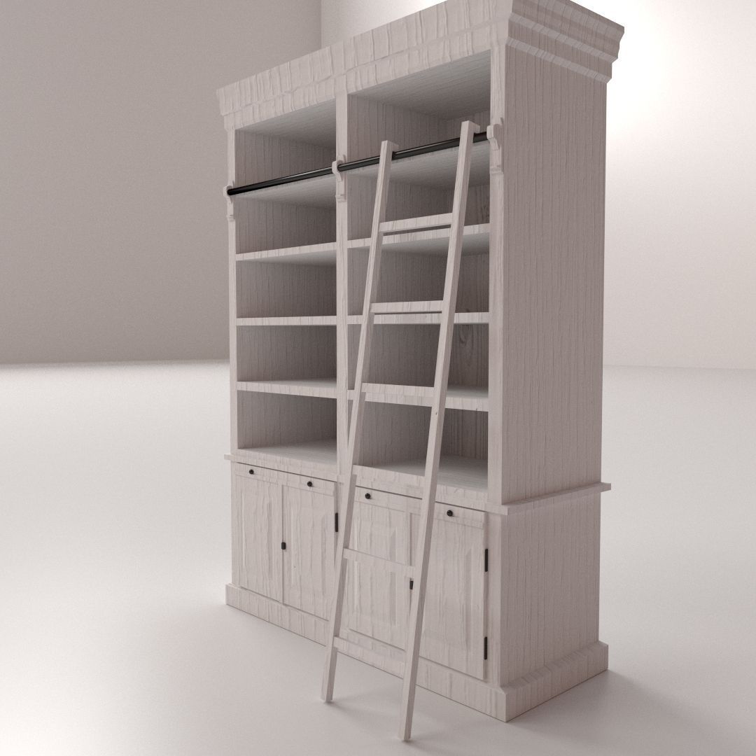 Bookcase v2 3D model_1