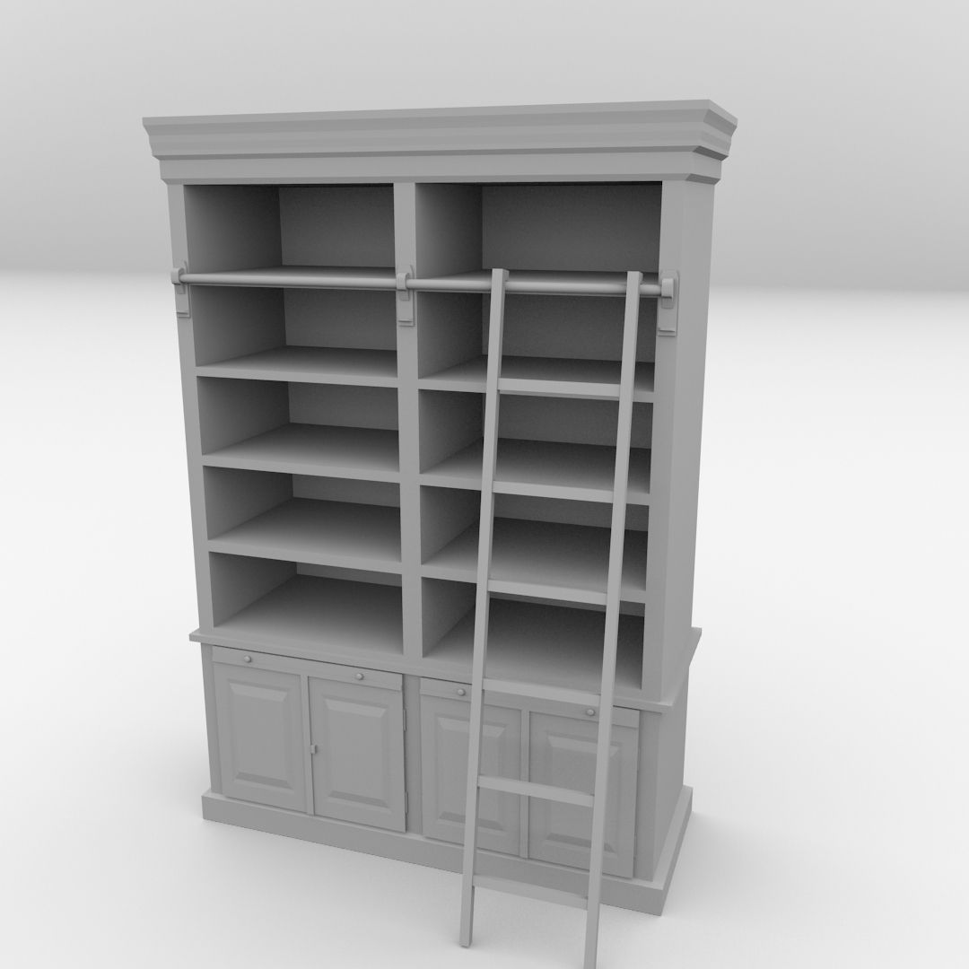 Bookcase v2 3D model_3