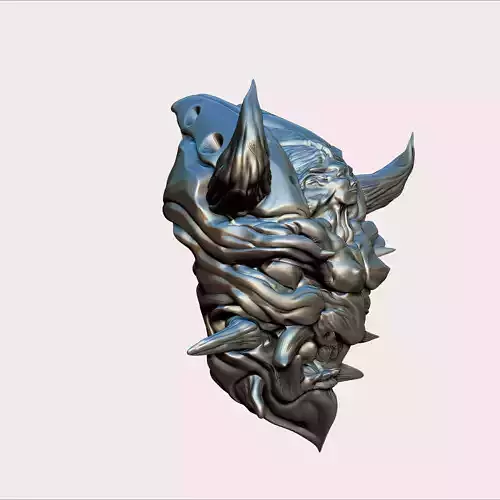 japanese demon woman mask 3D print model