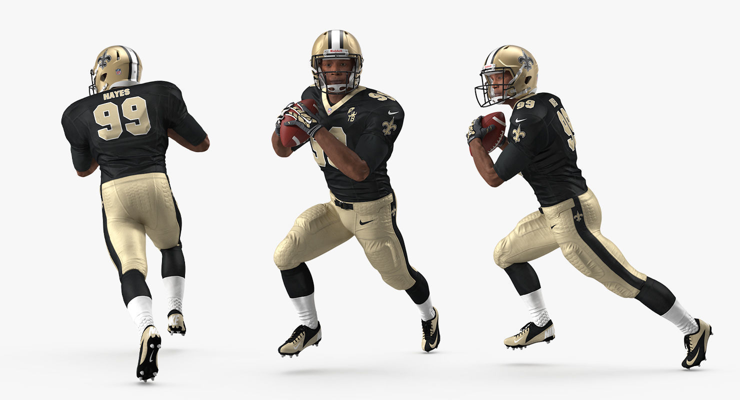 US Football Player New Orleans Saints Running Pose 3D model