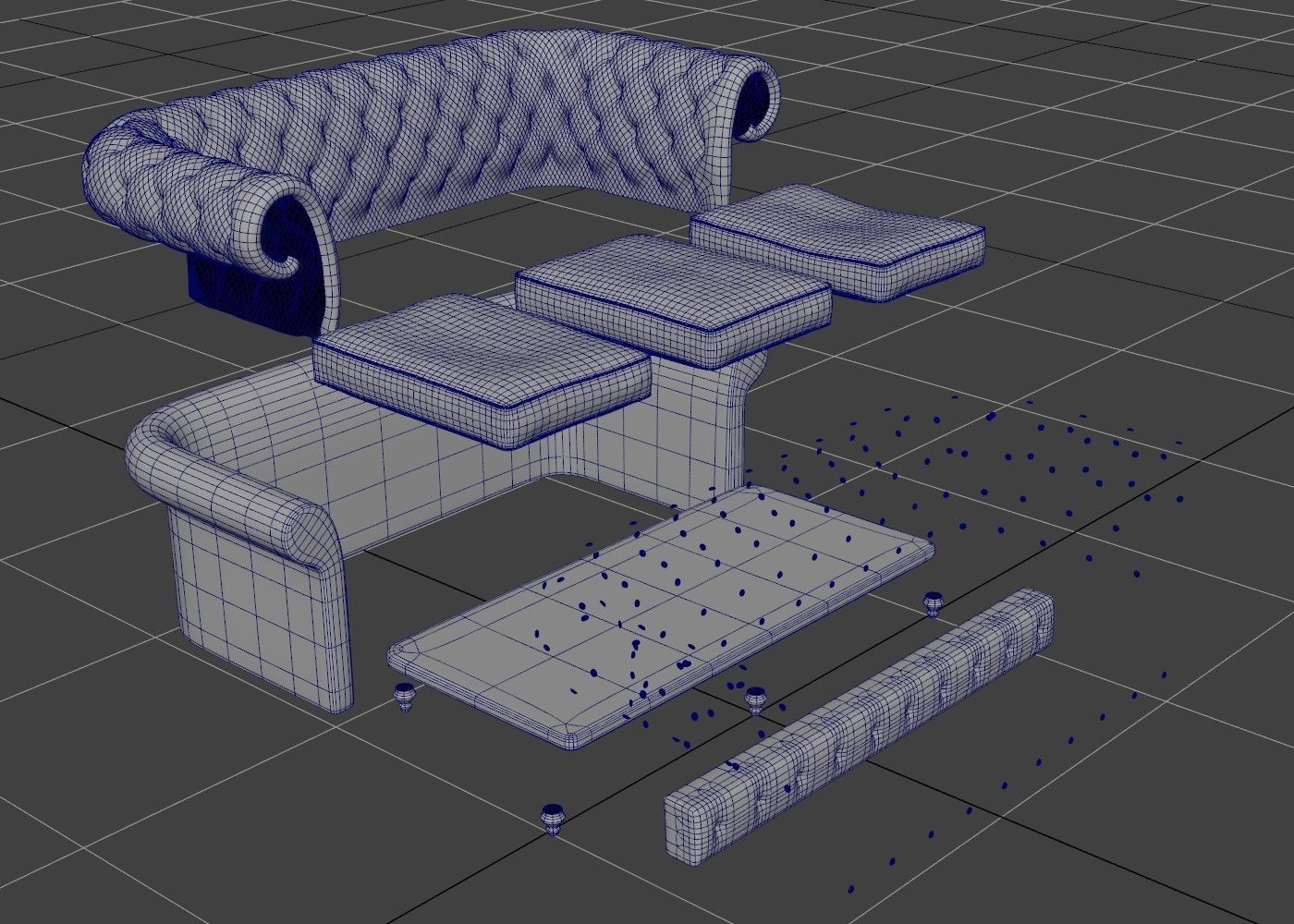 Chesterfield Sofa - 6 versions 3D model_12