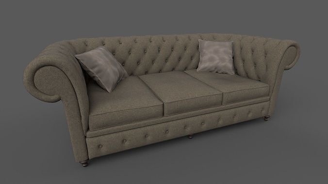 Chesterfield Sofa - 6 versions 3D model 3