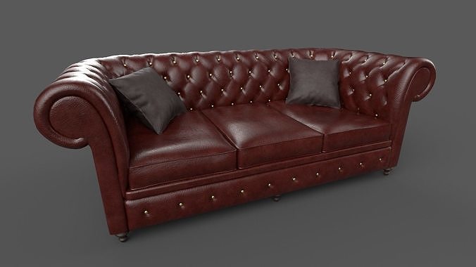 Chesterfield Sofa - 6 versions 3D model 2