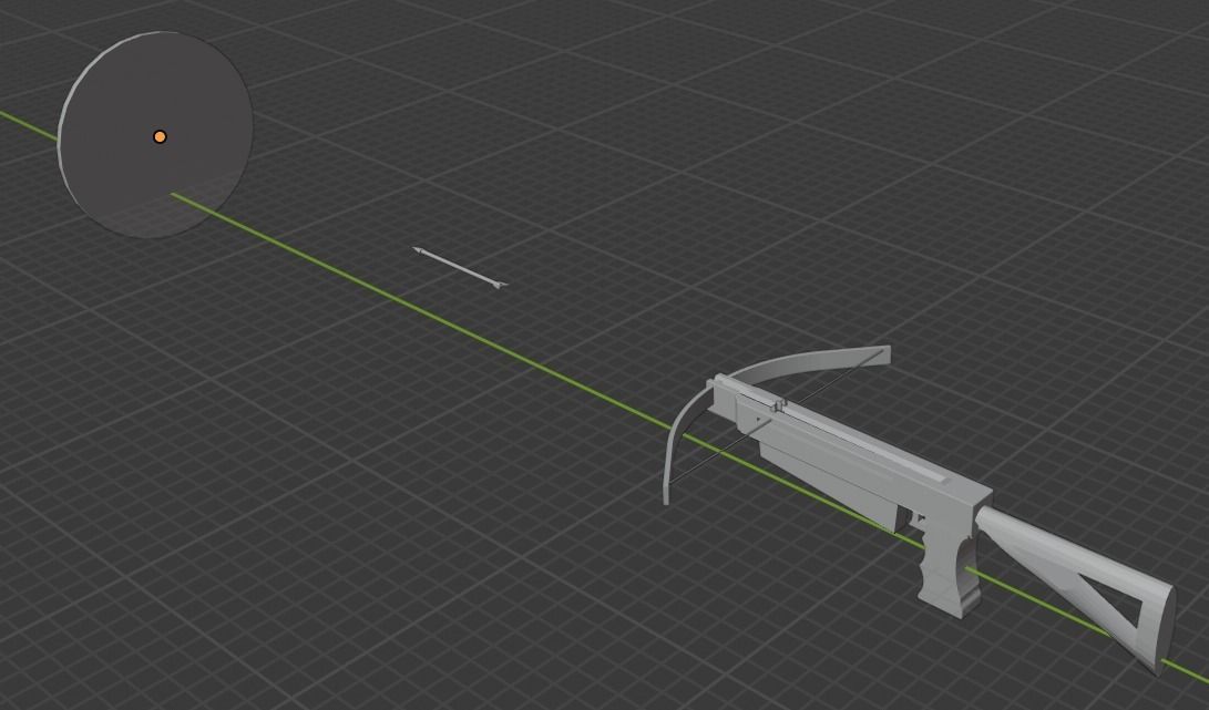 CrossBow and Arrow Low-poly 3D model_1