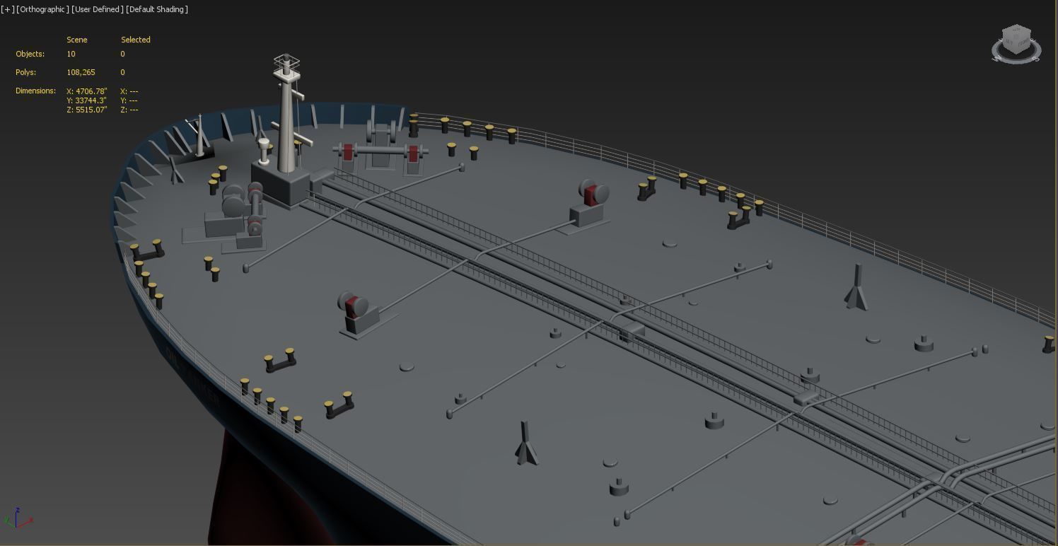 Tankers 3D model ship on screen Low-poly 3D model_4