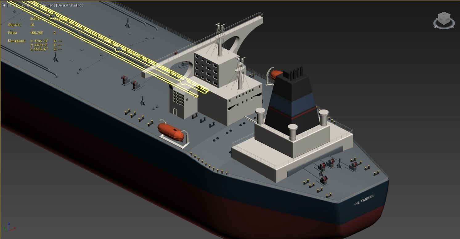 Tankers 3D model ship on screen Low-poly 3D model_3