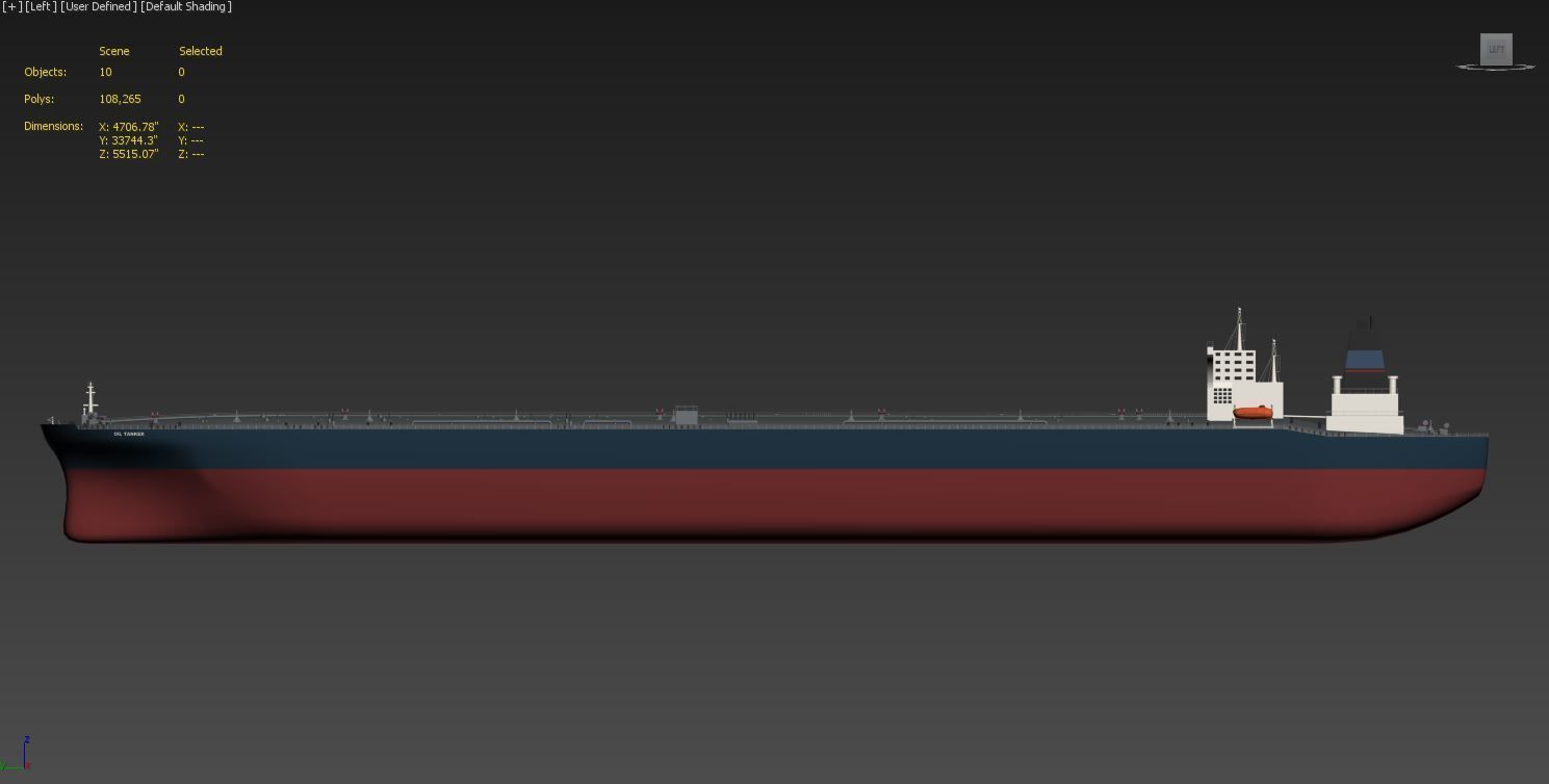 Tankers 3D model ship on screen Low-poly 3D model_2