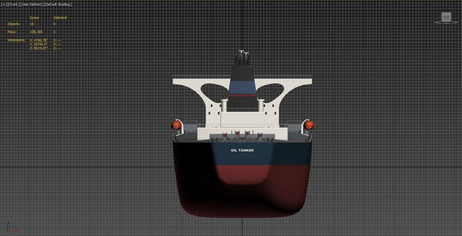 Tankers 3D model ship on screen Low-poly 3D model_1