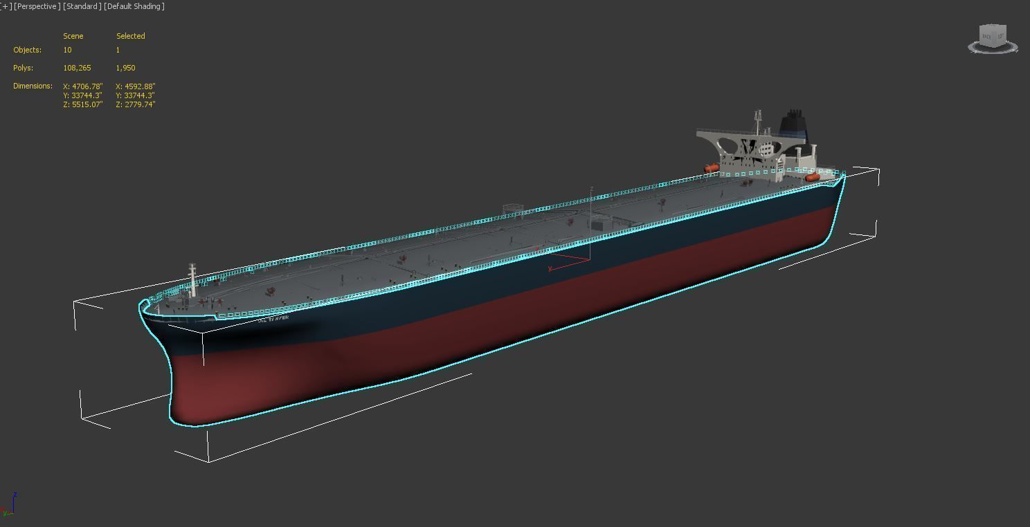 Tankers 3D model ship on screen Low-poly 3D model_5