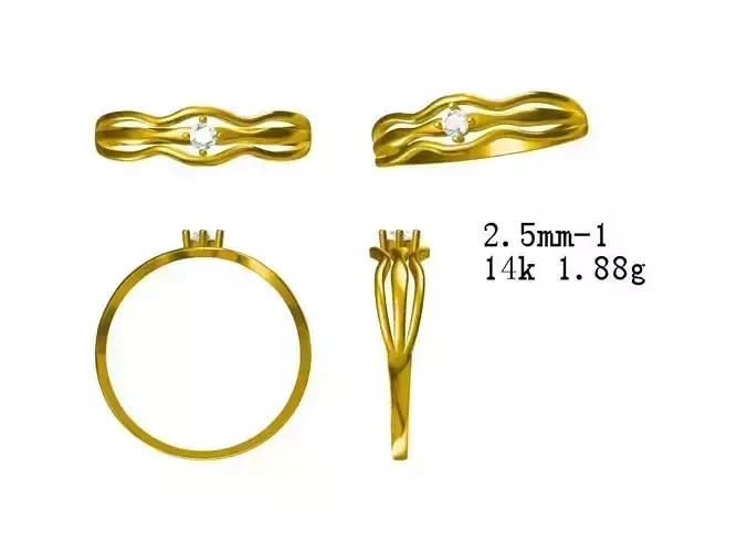 JCD White gold wavy ring jewelry files for sale