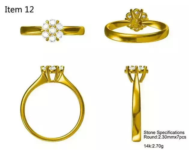 JCD Personalized sunflower ring for sale jewelry files