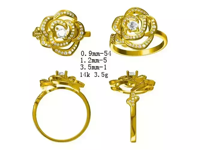 JCD Personalized diamond sunflower ring esign price