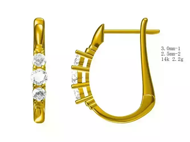 JCD Modern three stone earrings jewellery design