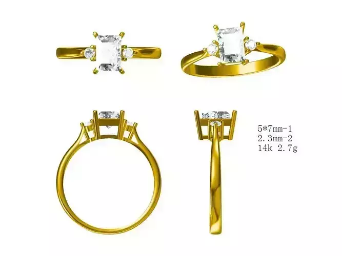 JCD Mens baguette ring jewelry design