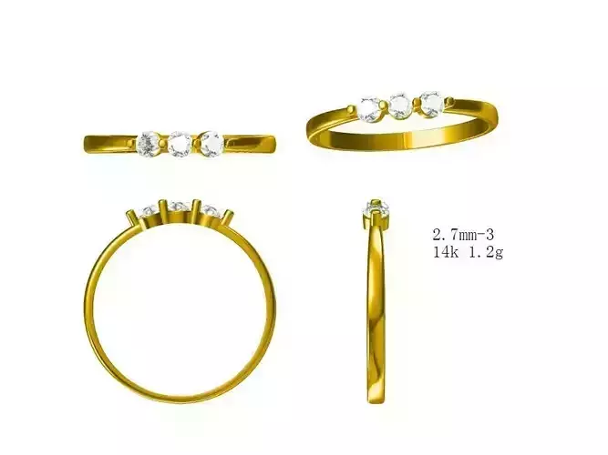 JCD Gemstone three stone ring files jewelry