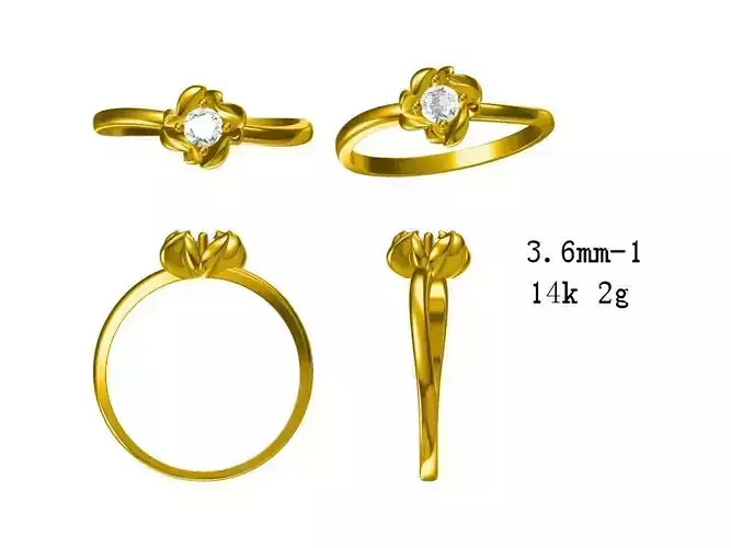 JCD Gemstone sunflower wedding ring jewellery design
