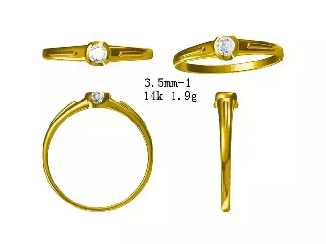 JCD Excellent solitaire ring jewelers file set