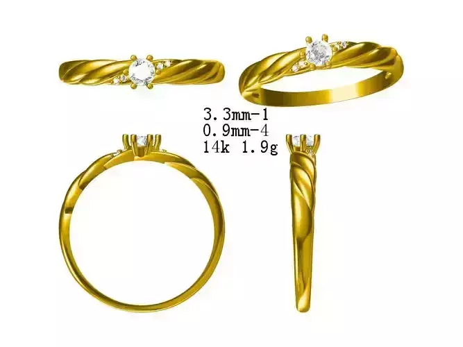 JCD Elegant gold twist band ring jewelry jcd programs