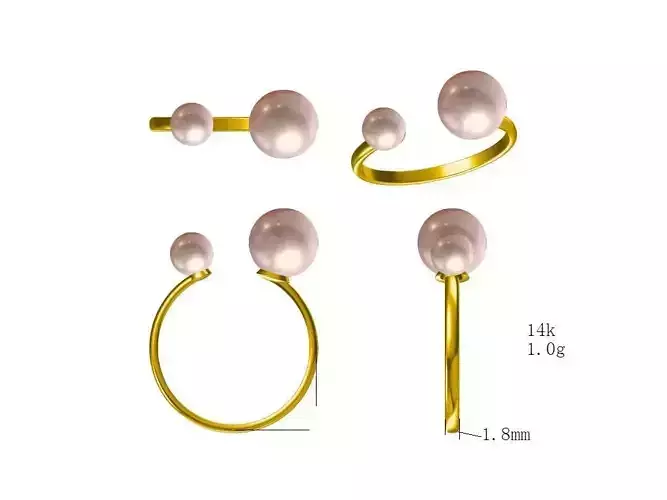 JCD Elegant gold pearl ring jewelry