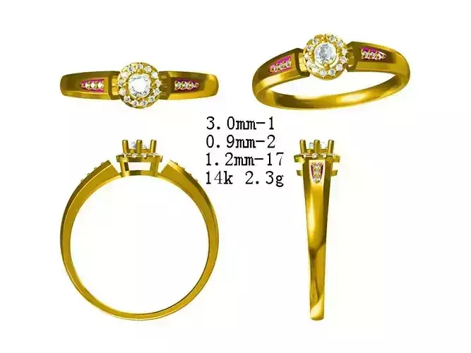 JCD Elegant gold halo ring jewelry