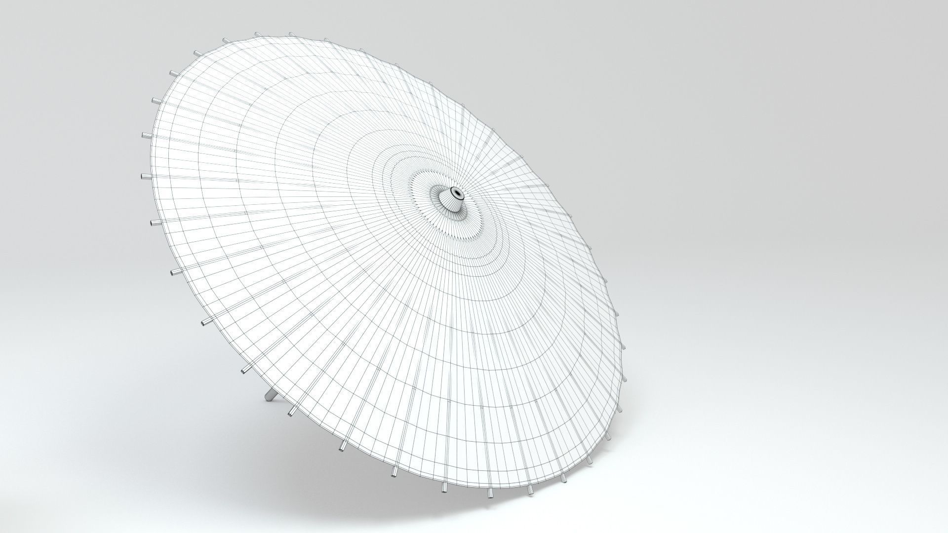 Japanese Umbrella Low-poly 3D model_6