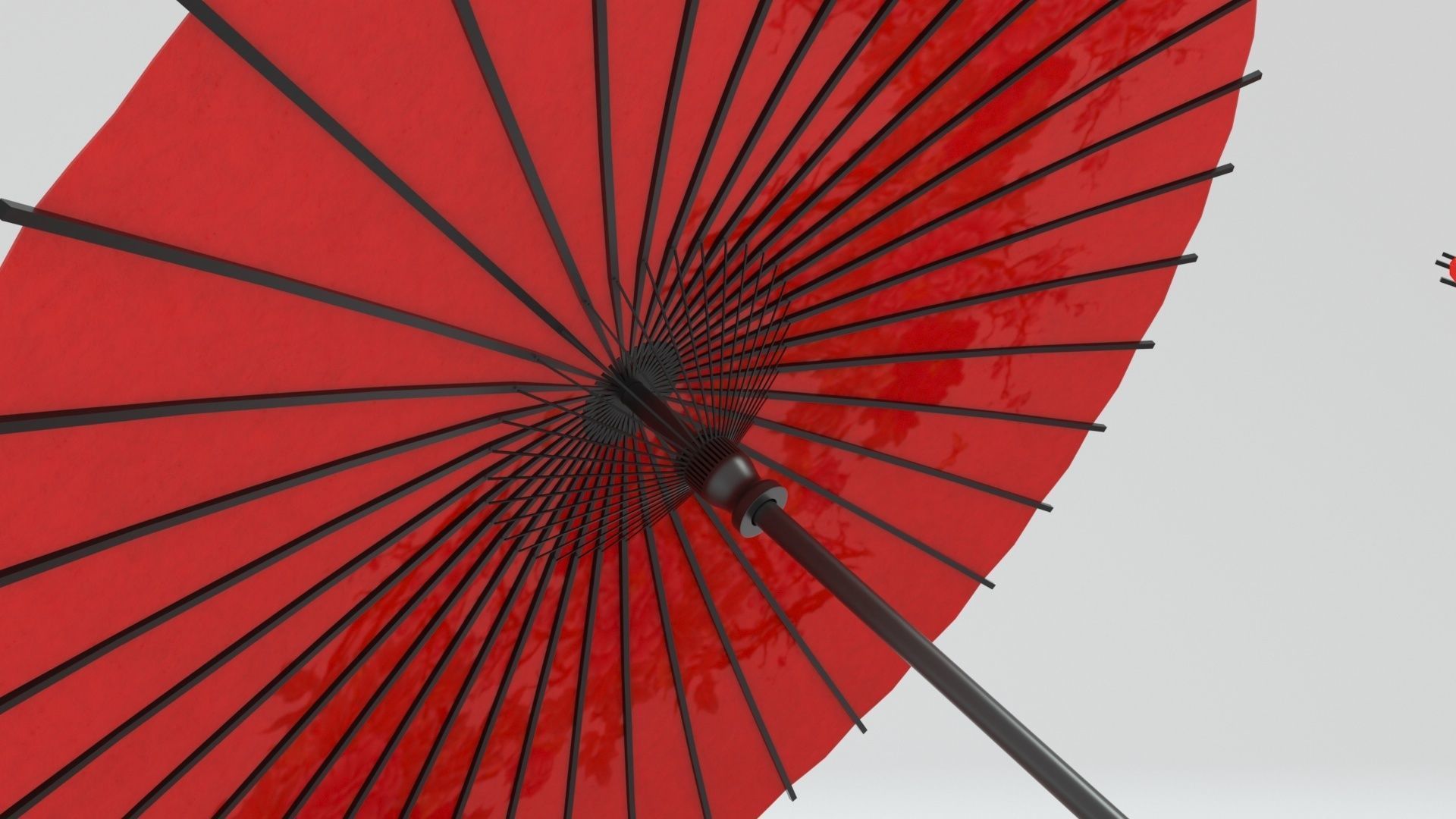 Japanese Umbrella Low-poly 3D model_4