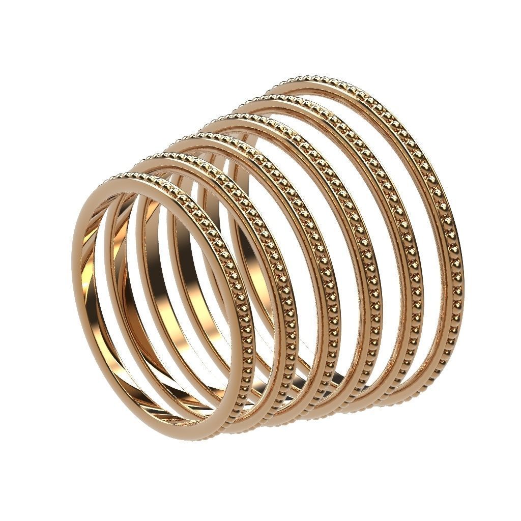 A Package 6 Classic Minimalism Ring Boho Set All Size 3D print model