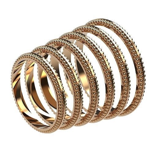 A Package 6 Classic Minimalism Ring Boho Set Gem All Size 3D print model