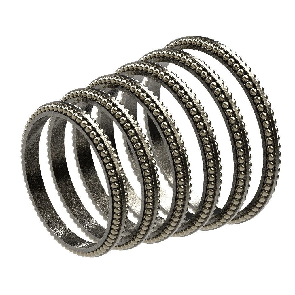 A Package 6 Classic Minimalism Ring Boho Set Gem All Size 3D print model_15