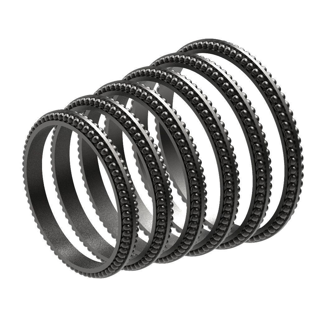 A Package 6 Classic Minimalism Ring Boho Set Gem All Size 3D print model_18