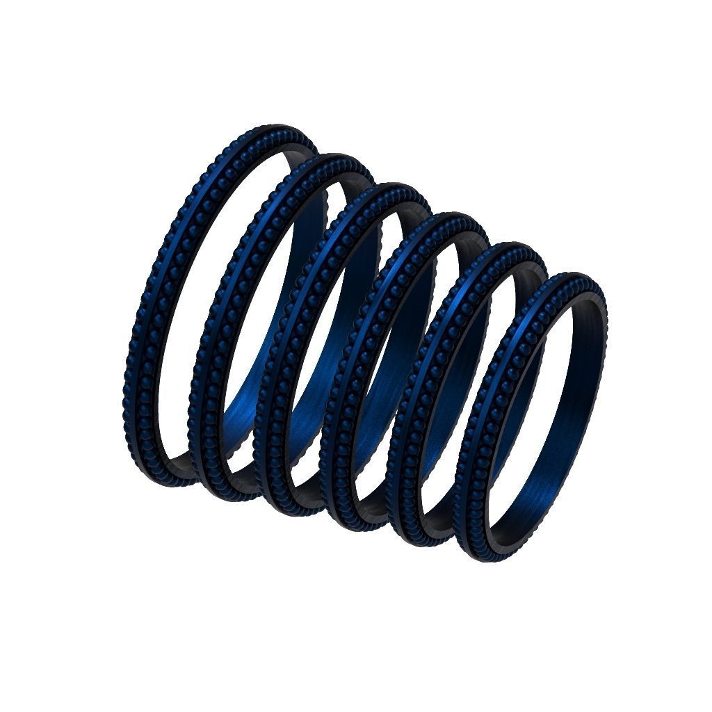 A Package 6 Classic Minimalism Ring Boho Set Gem All Size 3D print model_10