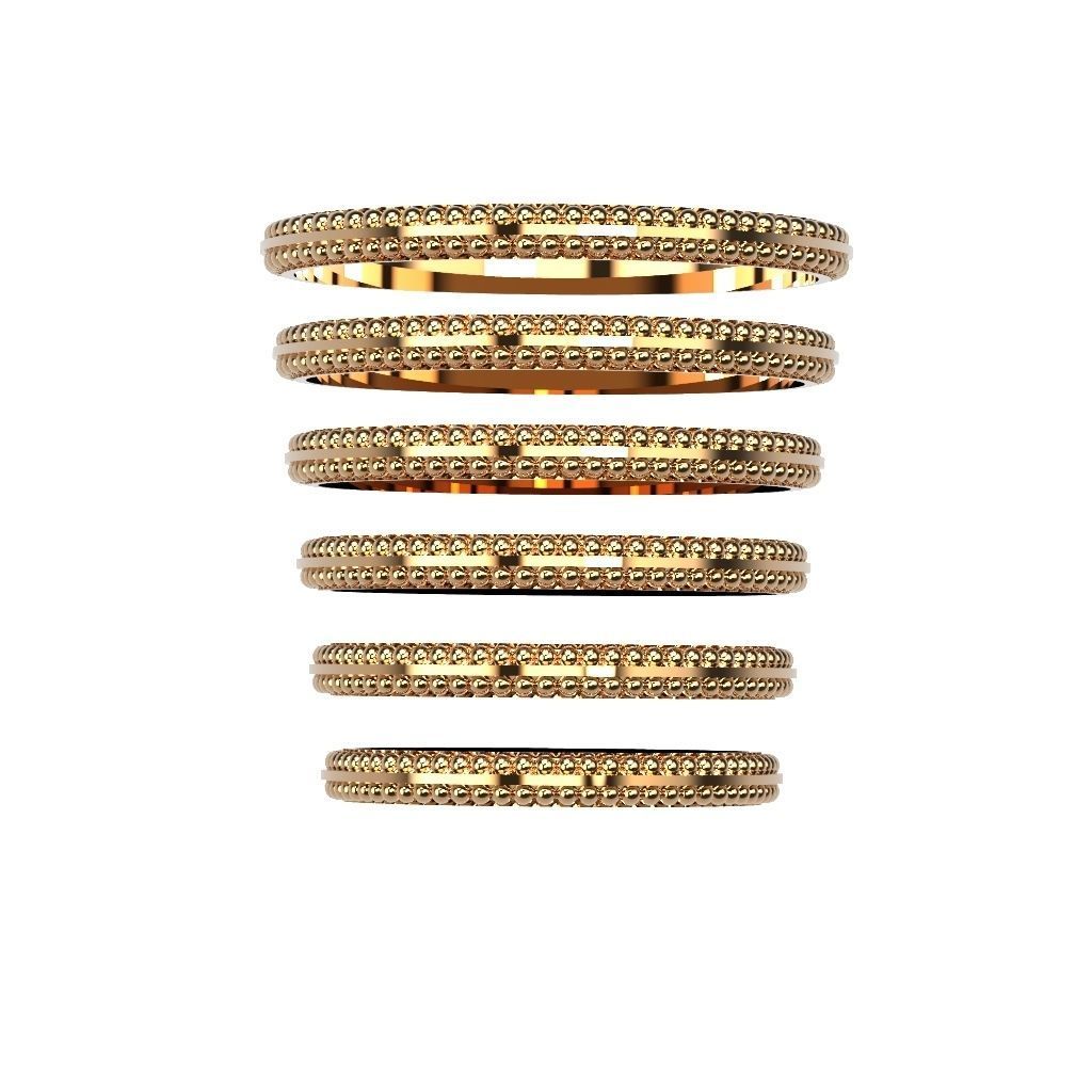 A Package 6 Classic Minimalism Ring Boho Set Gem All Size 3D print model_2