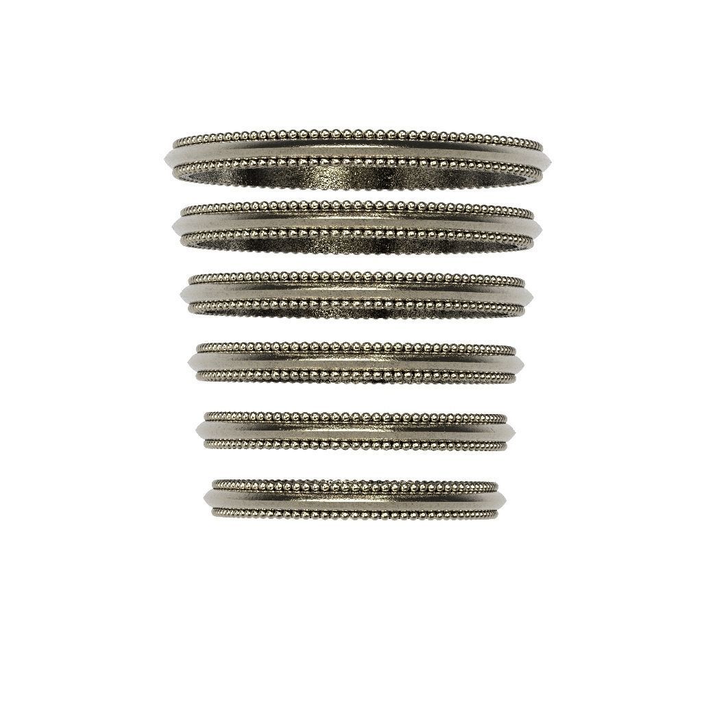 A Package 6 Classic Minimalism Ring Boho Set Gem All Size 3D print model_5