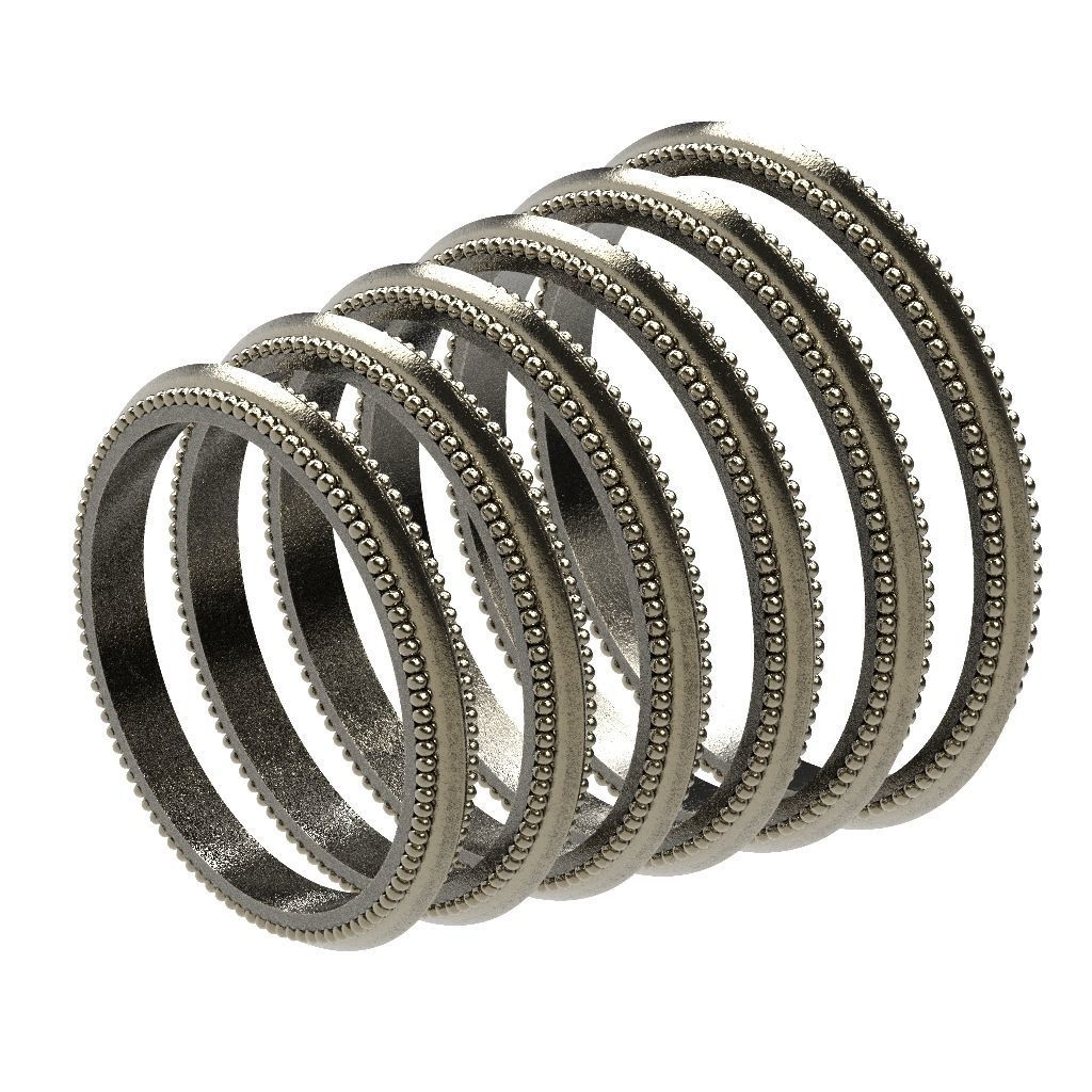 A Package 6 Classic Minimalism Ring Boho Set Gem All Size 3D print model_2