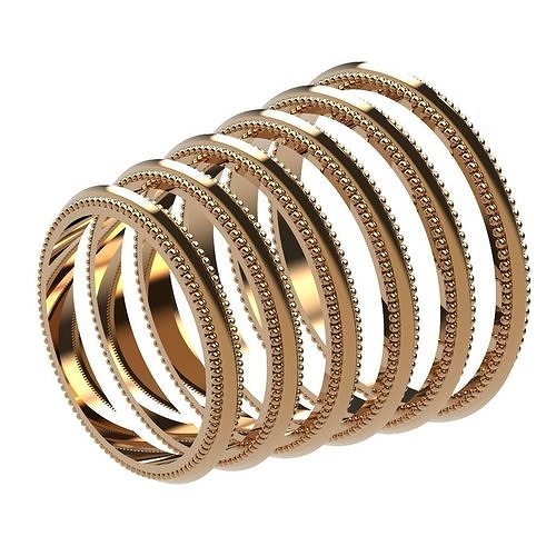 A Package 6 Classic Minimalism Ring Boho Set Gem All Size 3D print model