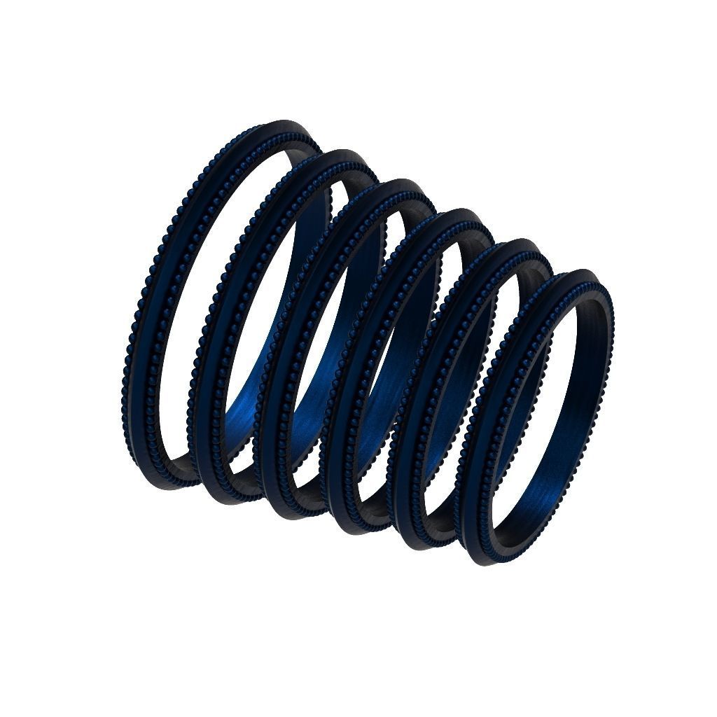 A Package 6 Classic Minimalism Ring Boho Set Gem All Size 3D print model_10