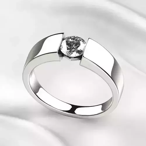 Low Weight Big Gold 5mm Gemstone Ring