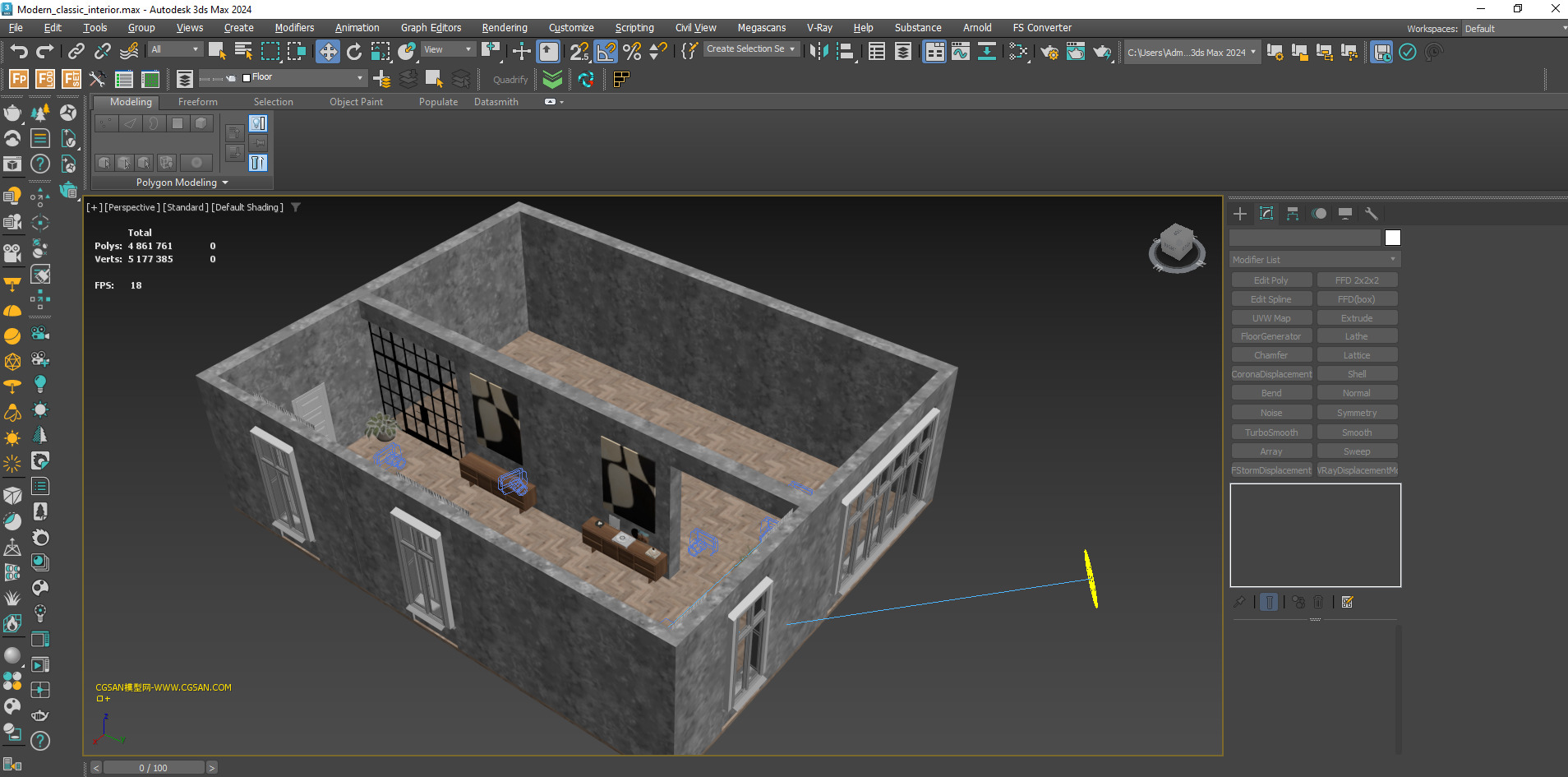 Modern classic interior 3D model_12