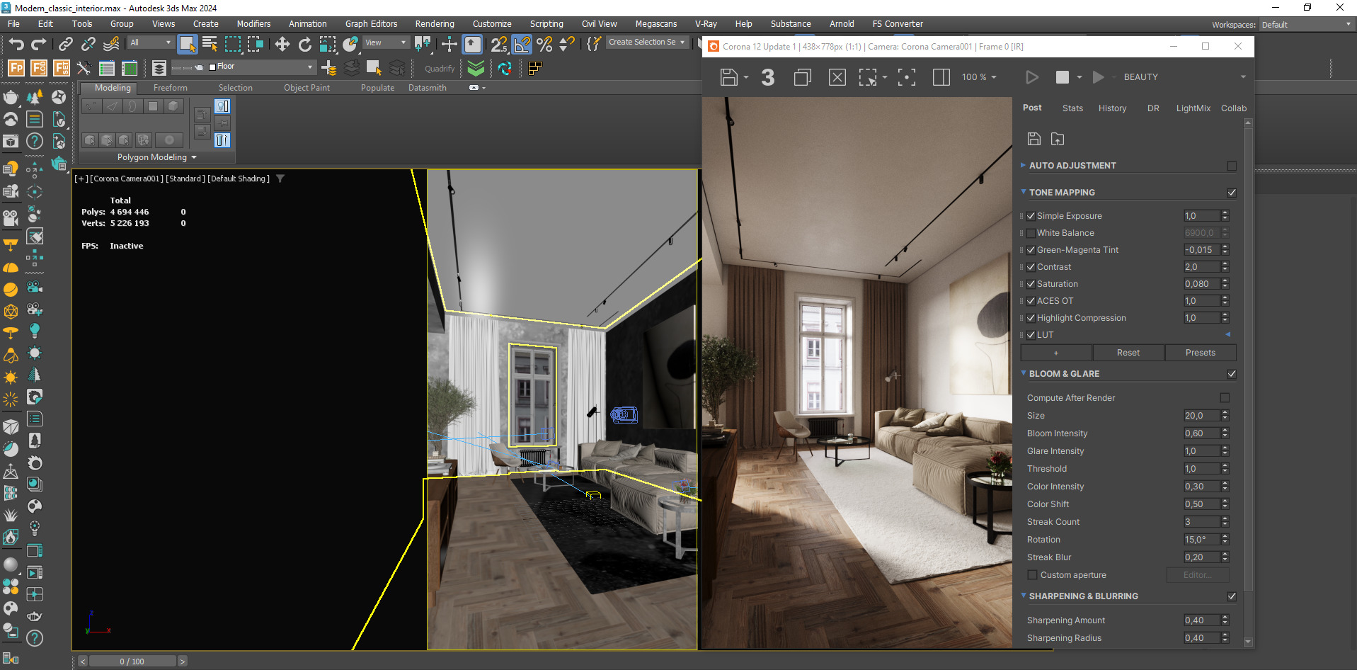Modern classic interior 3D model_6